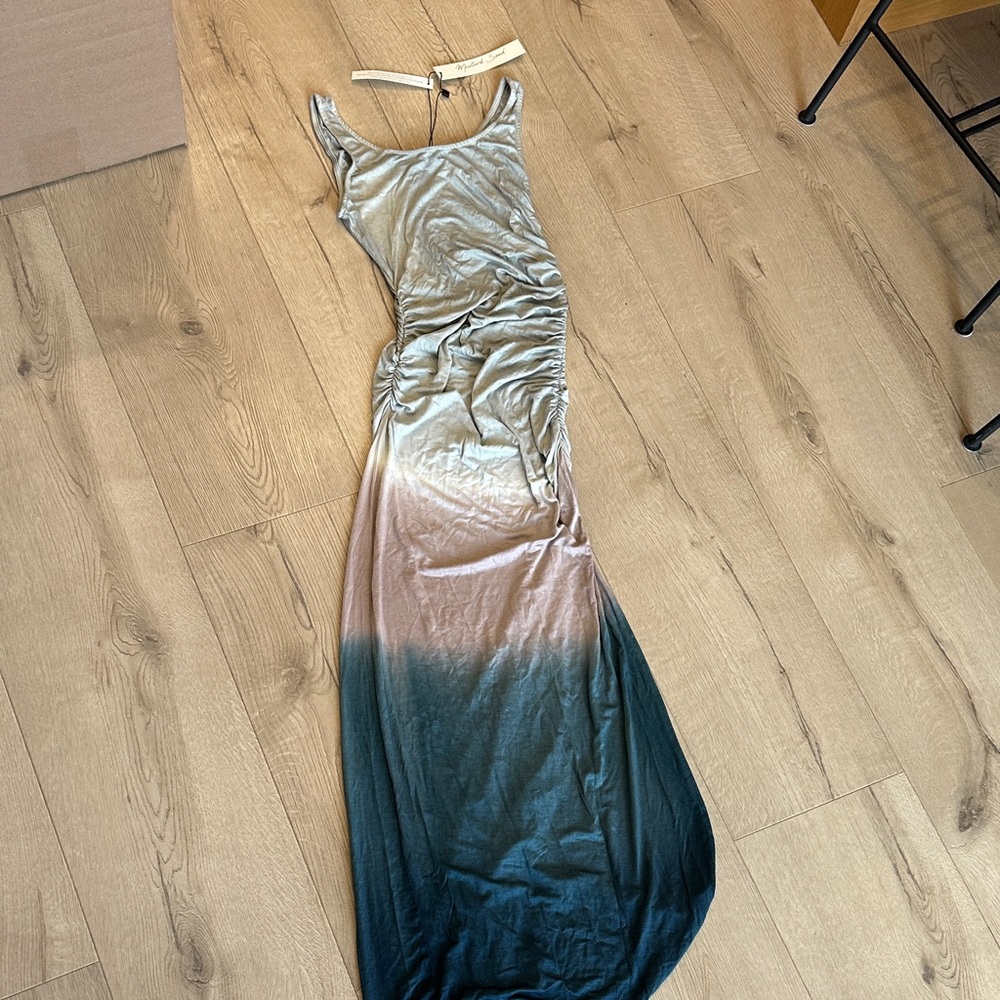 Mustard Seed Ombre Maxi Dress in Taupe, Blush & Teal